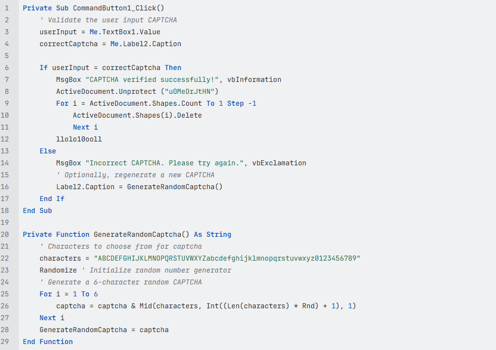 Figure 2: VB code to dynamically create a CAPTCHA